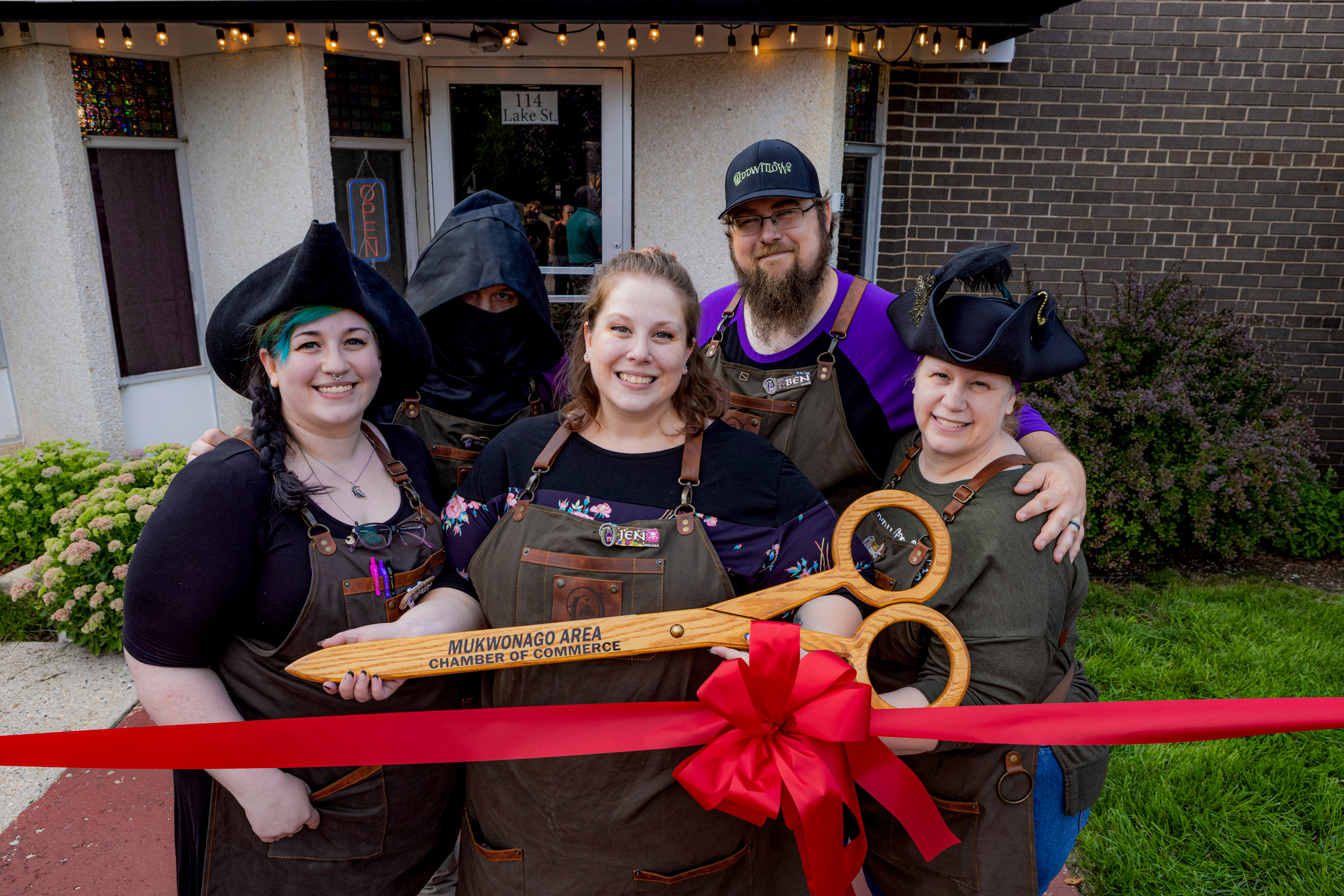 Oddwillow's crew at the grand opening ribbon cutting