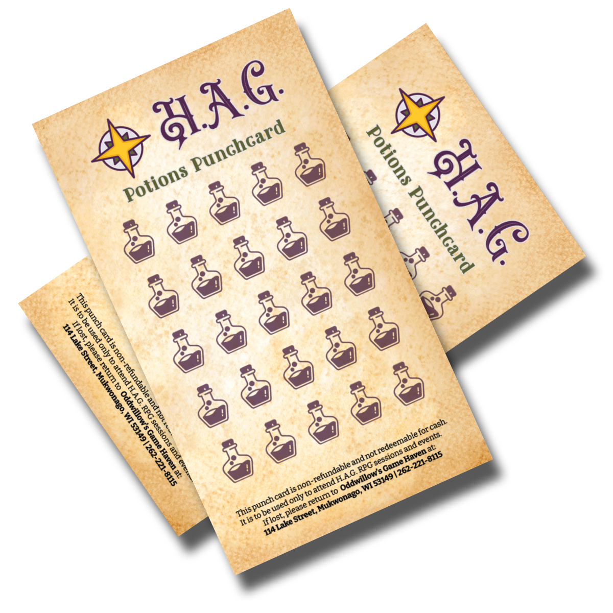 Image depicting a punch card for use in store. 